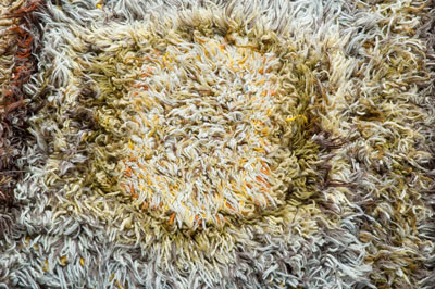 hooked technique rug detail